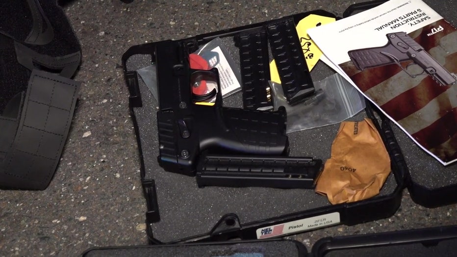 Five guns were impounded along with a bulletproof vest and a large amount of ammunition.