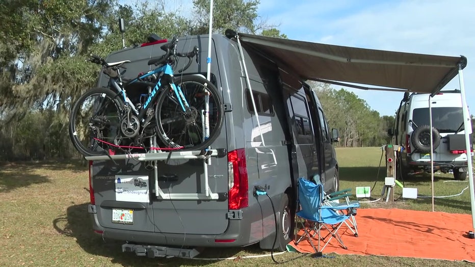 Josh Theberge travels the country in a van he converted himself. 