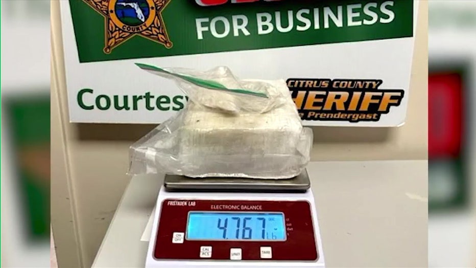 A block of crystal meth on a scale courtesy of the Citrus County Sheriff's Office. 