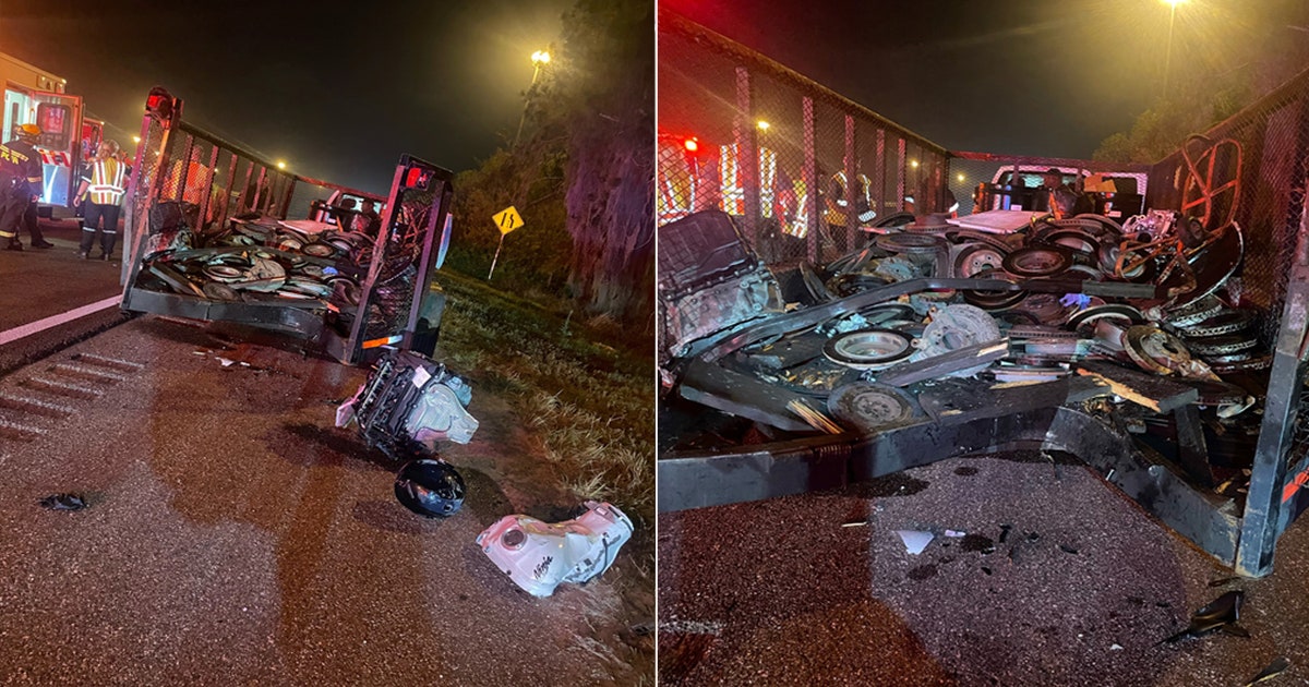FHP: Motorcyclist dies after crashing into trailer full of vehicle ...