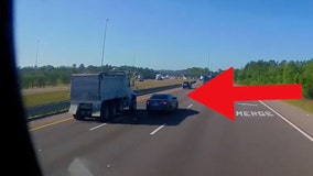 Florida troopers search for road rage suspect who caused crash involving dump truck, tractor-trailers on I-75