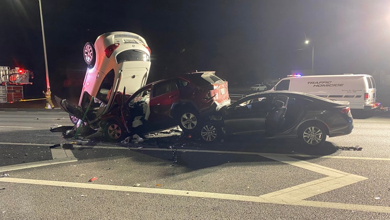 Two people were killed and two were injured in a head-on crash in Pinellas Park on Sunday night. Image is courtesy of the Pinellas Park Police Department.