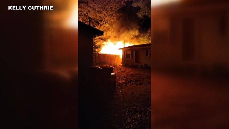 A fire damaged two homes, four vehicles and a carport in Clearwater. Image is courtesy of Kelly Guthrie.