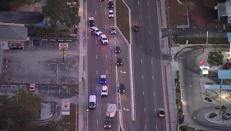 Aerial view of a fatal pedestrian crash on 66th Street. 