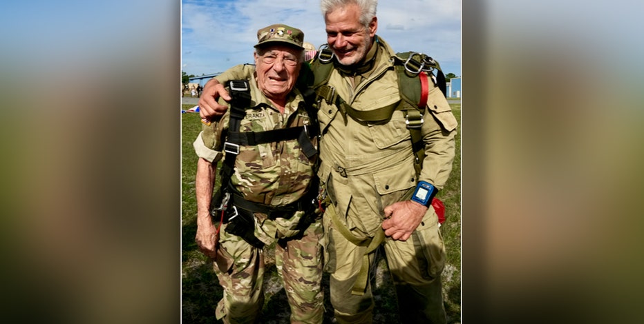 World War II veteran paratrooper jumps out of plane to celebrate 98 birthday