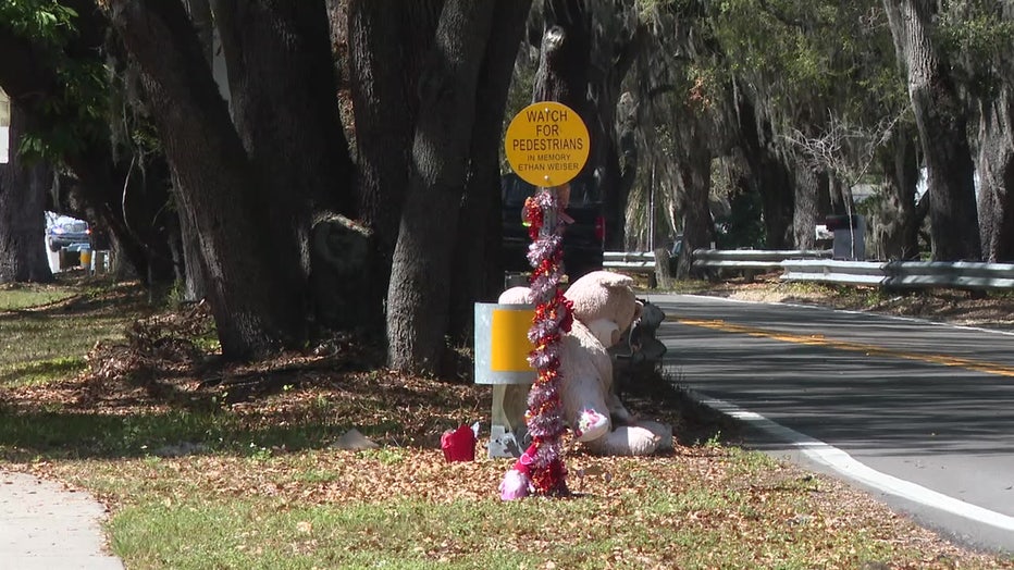 A memorial to Ethan Weiser. 