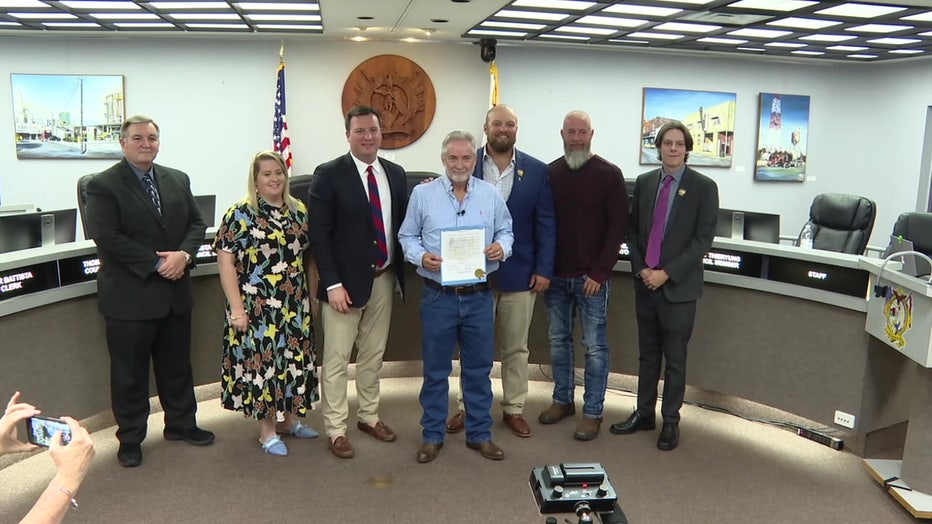 Roy Link was honored by the Brooksville city council for finding the missing boy. 