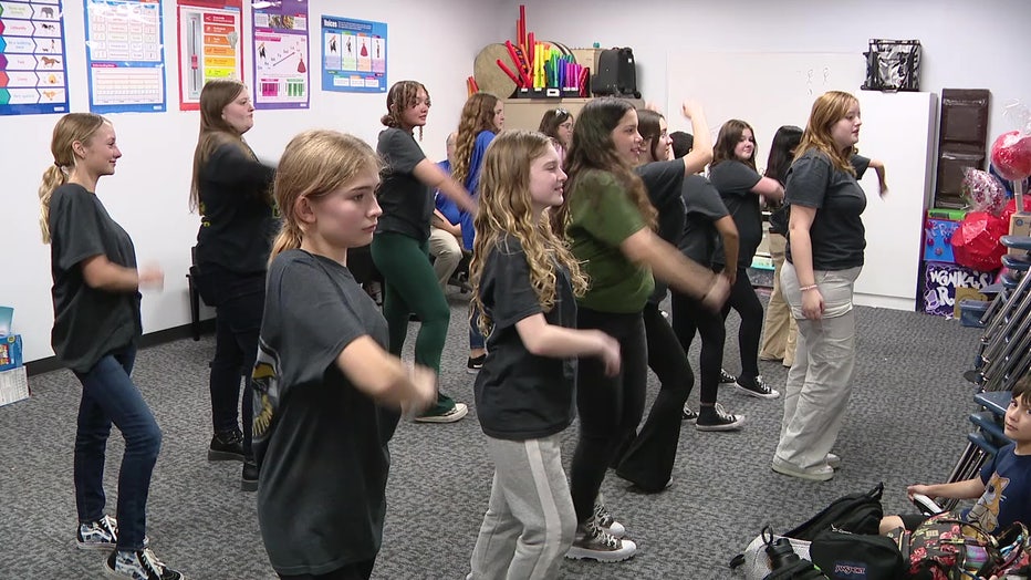 Students in the Sarasota Academy of the Arts Beta Club during rehearsal. 