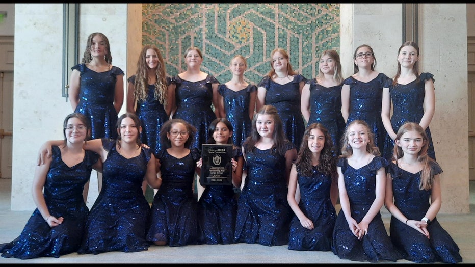 Students in the Sarasota Academy of the Arts Beta Club won first place at state competition. 