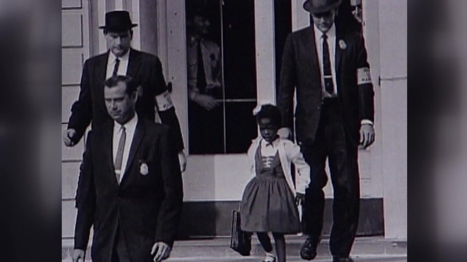 File image of Ruby Bridges entering school.