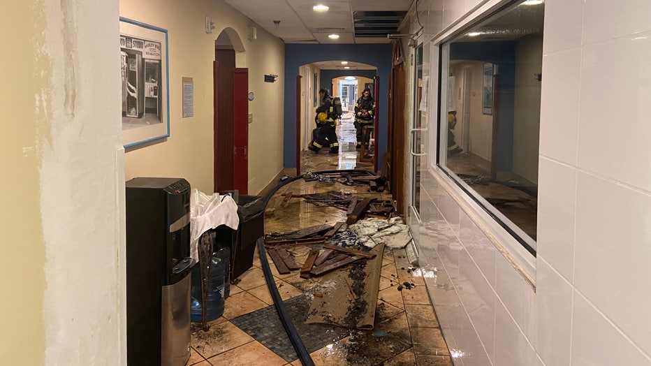 Firefighters say the blaze extensively damaged the sauna. Image is courtesy of the Safety Harbor Fire Department. 