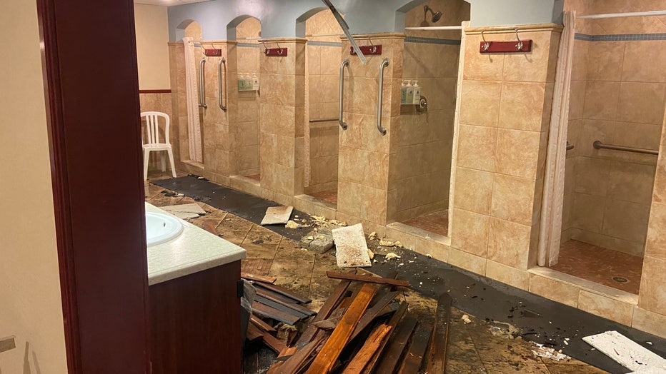 Firefighters say the fire started inside the men's sauna. Image is courtesy of the Safety Harbor Fire Department. 