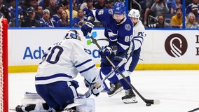 Call-up Woll makes 46 saves, Maple Leafs beat Lightning 4-3