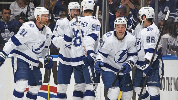 Point scores 2, Lightning rout Maple Leafs in series opener