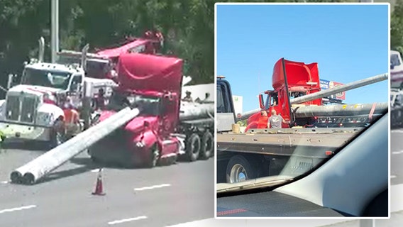 I-275 reopens near downtown Tampa after poles impale semi-truck cab