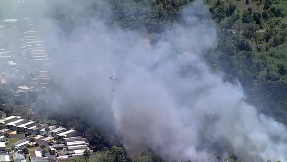 Crews battle 60-acre brush fire in Pasco County, work to protect nearby mobile homes