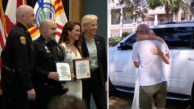 Tampa joggers receive award after saving man who experienced cardiac arrest on Bayshore Boulevard