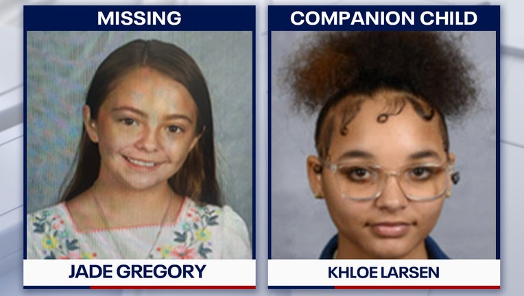 Jade Gregory and Khloe Larsen courtesy of the FDLE. Both girls are the subject of a state-wide Missing Child Alert. 