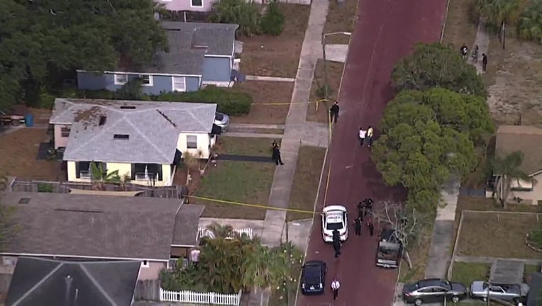 Aerial view of home where police say a woman killed her sister. 