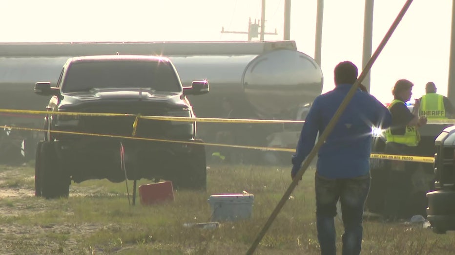 A semi-tanker truck and a grove worker bus with 38 people on board crashed on Monday morning in Fort Meade.