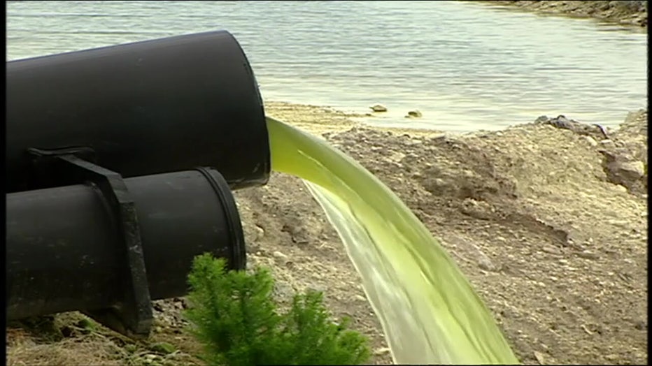 Water flowing from Piney Point.