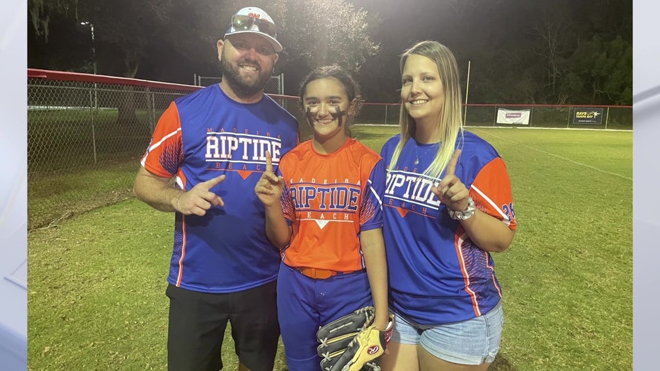 Natalie Warner loves playing softball.
