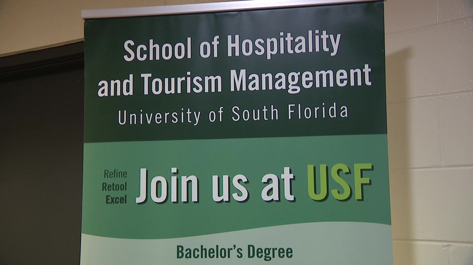 USF Hospitality program sign. 