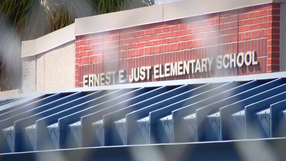 Exterior of Just Elementary School.