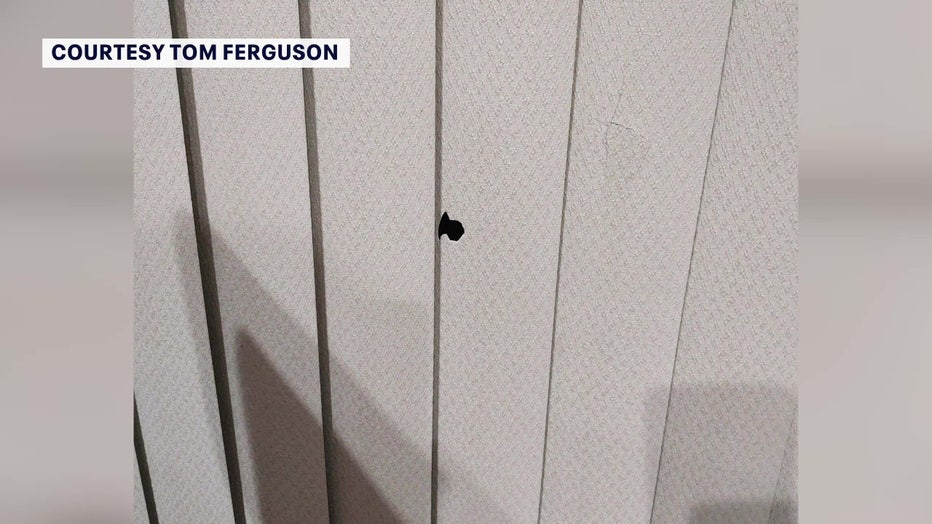 Tom Ferguson's image of a bullet hole on his property.