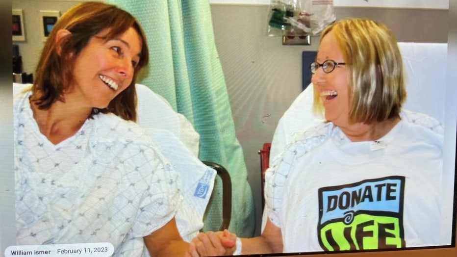 Debbie Ismer and Pam in the hospital. 