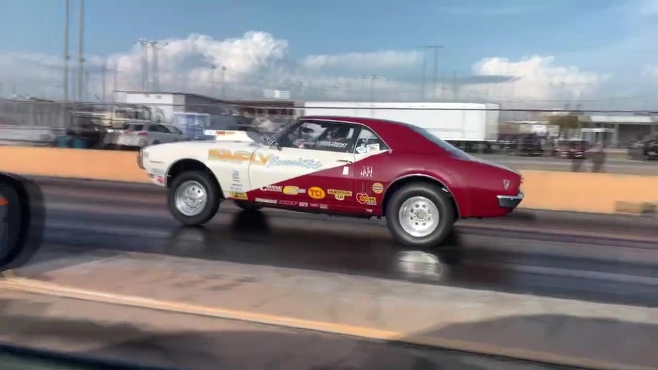 A car on the track at Showtime Drag Strip and Speedwa