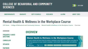 USF and Crisis Center team up for free classes on mental health in the workplace