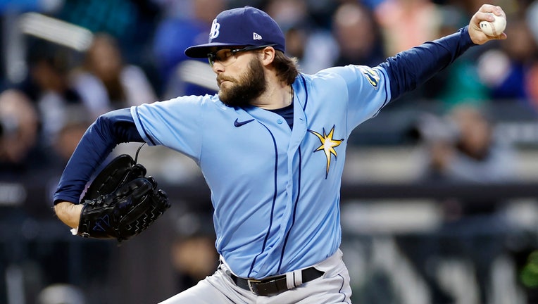 Josh Fleming #19 of the Tampa Bay Rays pitches during the third inning against the New York Mets at Citi Field on May 17, 2023 in the Flushing neighborhood of the Queens borough of New York City. (Photo by Sarah Stier/Getty Images)