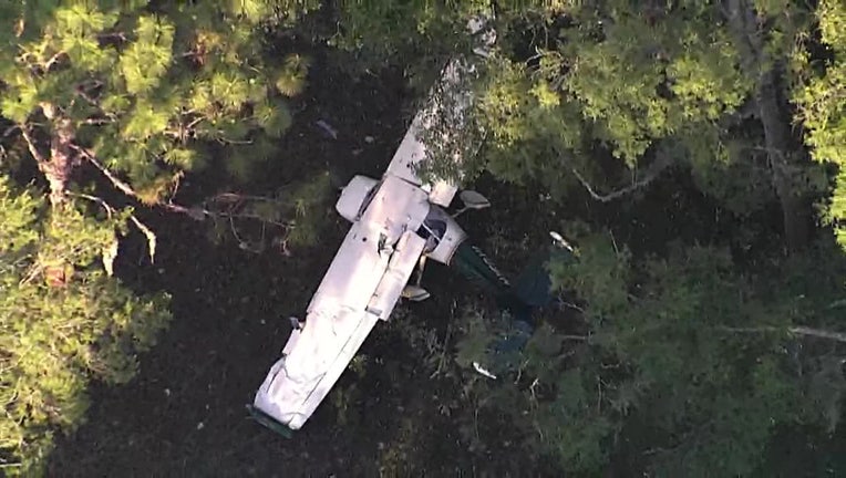Aerial view of a Hernando plane crash that sent 2 to the hospital. 