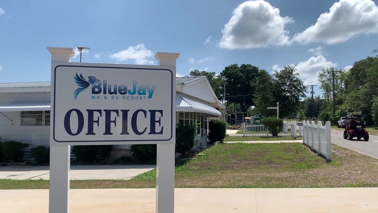 Exterior of the Blue Jay Mobile Home Park in Dade City. 
