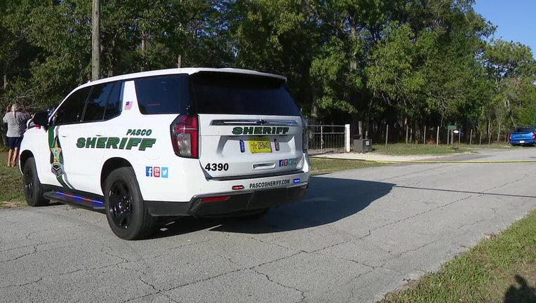 A law enforcement vehicle outside a fatal shooting scene in Spring Hill. 