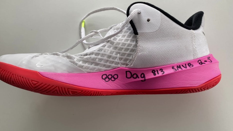 Dagastino has symbols of his goals and roots on his shoes.