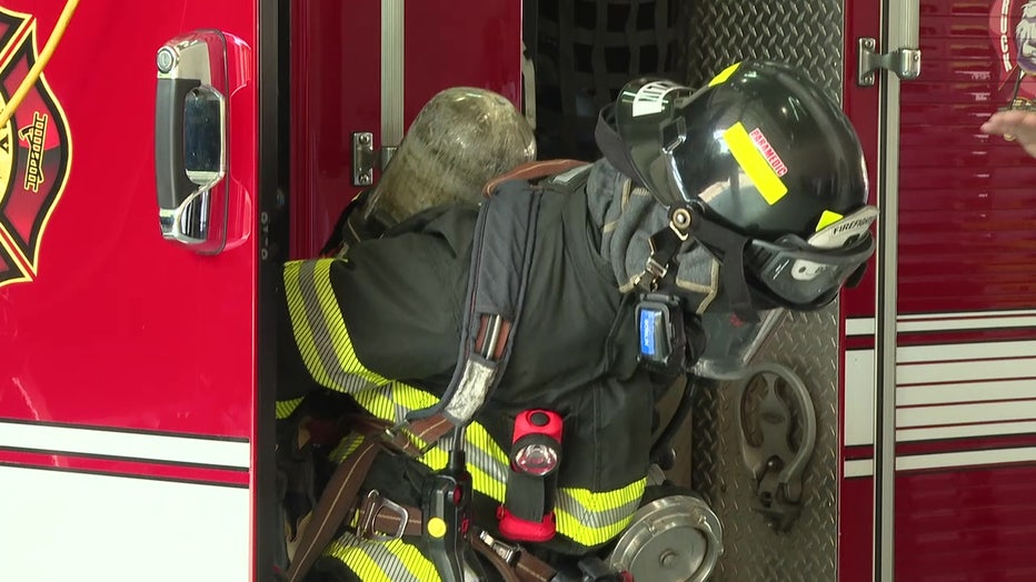 File: Cancer has become a health concern for firefighters.