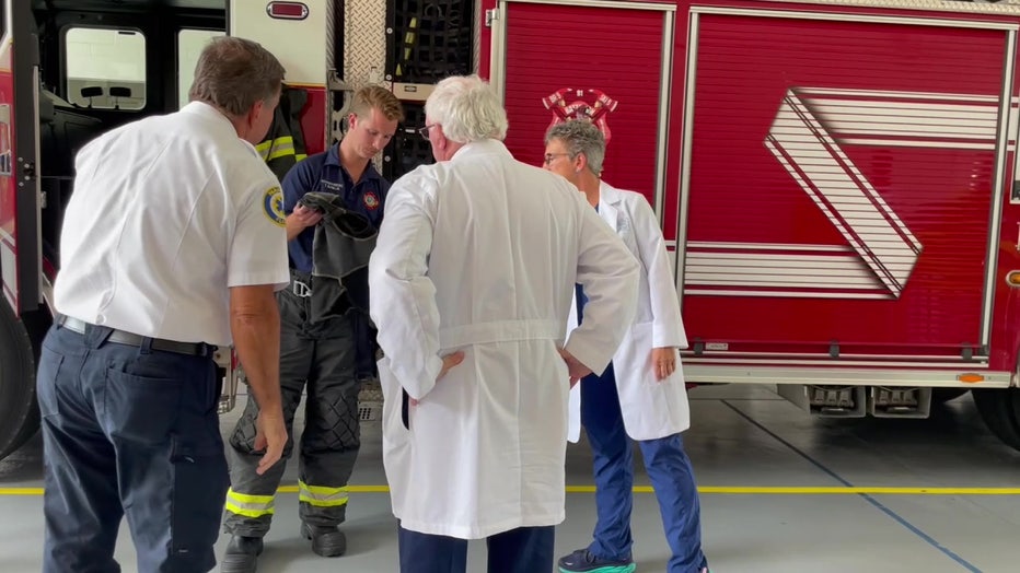 File: The Sarasota Memorial Hospital's Brian D. Jellison Cancer Institute encourages fire crews to be safe and get regular screenings. 