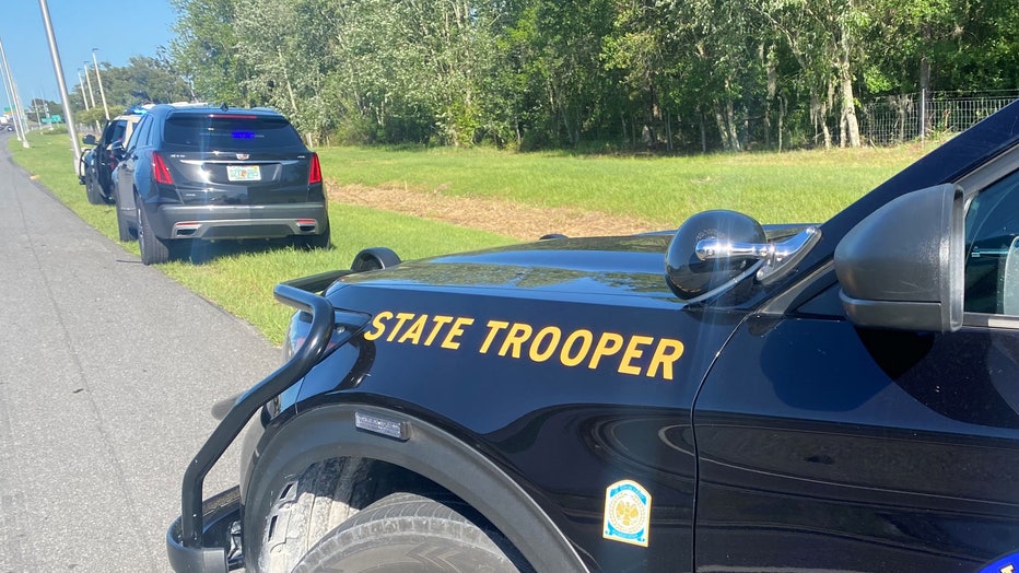 FHP patrol vehicle and the rental car allegedly being used to impersonate law enforcement courtesy of the Florida Highway Patrol.