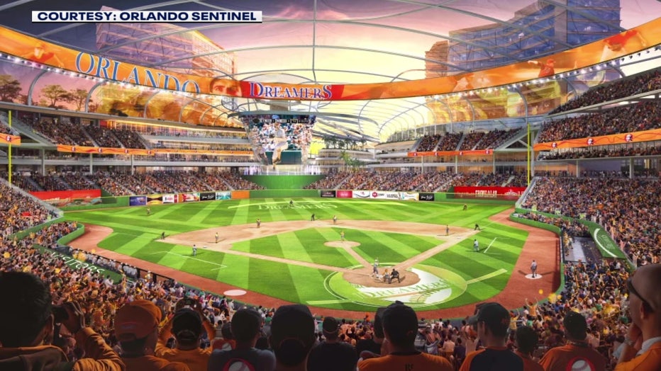 File: Proposed baseball stadium in Orlando. Courtesy of the Orlando Sentinel. 