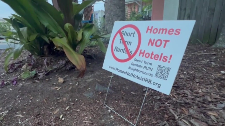 Sign on Indian Rocks Beach from residents who do not want rentals.