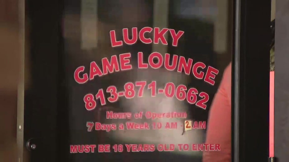 Exterior of the Lucky Game Lounge. 