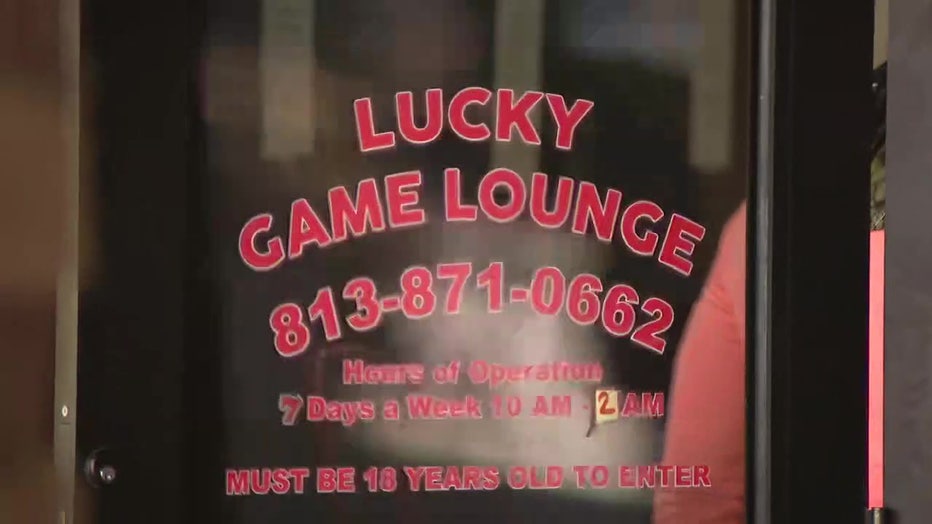 Exterior of the Lucky Game Lounge.