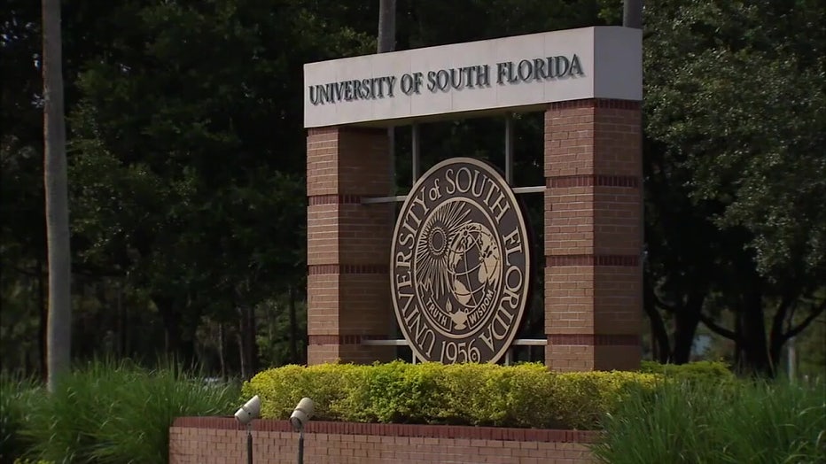 USF sign on campus.