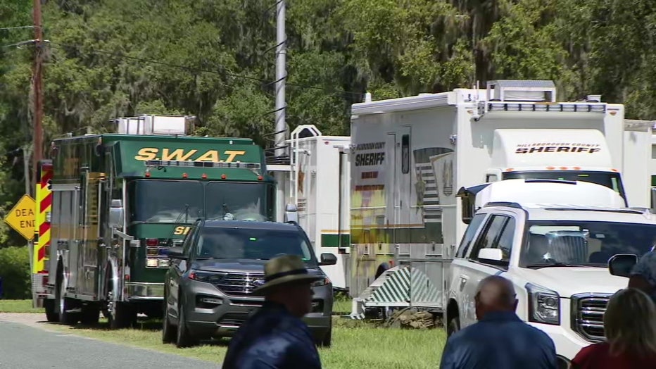 Hillsborough County deputies are outside a Plant City home where a man has barricaded himself inside. 