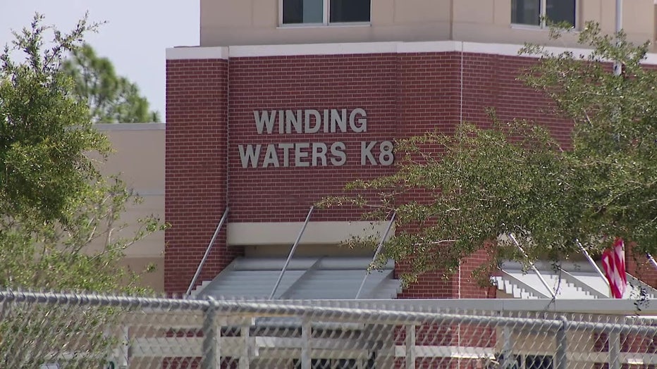 Exterior of Winding Waters School. 