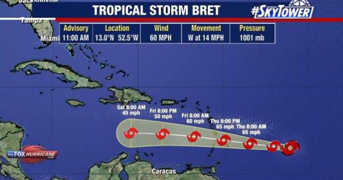 Tropical Storm Bret expected to strengthen but not become a hurricane ...