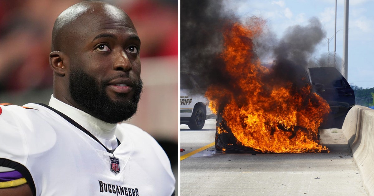 スポーツ選手 fire leonard-fournette-car-fire-