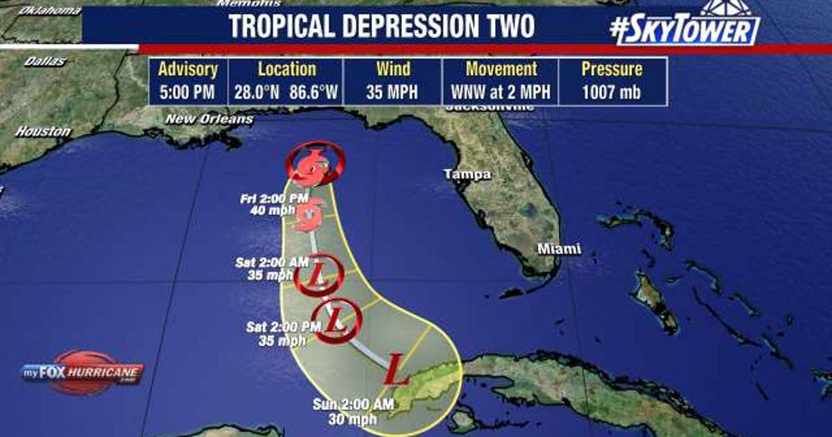 Tropical Depression 2 forms in Gulf of Mexico on first day of hurricane ...
